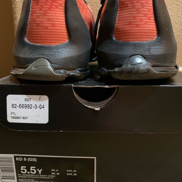 KD Nike TTL ORANGE/BLK-VLT-BRGHT CRMSN - Picture 6 of 6